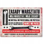 SteelPoster Fém poszter műhelyszabály vízszintes Tábla Tepsi 22 x 31 cm +ajándék (plakat dekoracyjny, metalowa tablica, szyld)