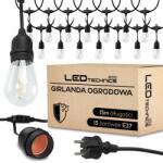 LEDTechnics Kerti Fényfüzér Kültéri 15m Izzó 15x E27 Led Lámpák (7831_Z)