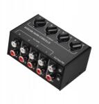  Mini sztereó audio keverőpult 4 csatornás, fekete (781791159787)