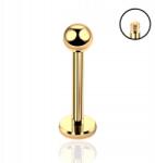 BIZU Titánium fülbevaló Arany Labret Piercing golyóval 1, 2/6/3