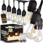 EVI Kerti girland 20m 20LED Izzók Fénylánc Kültéri Lámpák IP44 (Lampki ogrodowe 20+3m - E27 20+2x LED)