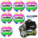 Molten Pachet 6 mingi volei Molten MS500-Neon outdoor + sac SBP + pompa DHP21 (6XMS500-NEON+DHP+SPB)