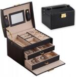  Ékszertartó Doboz Elegáns Organizer Doboz Tágas Fekete (DS-I-0125)