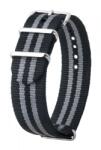 Hirsch NATO óraszíj "James Bond" Fekete és szürke - 18mm / M/L -270mm