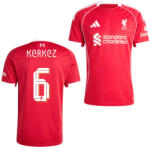  Liverpool mez felső felnőtt Adidas Home 2025/26 KERKEZ 6 (saját betűtípus) L