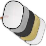 iShoot Blenda reflexie-difuzie 5 in 1 difuzie gold silver negru alb ovala 120x180cm