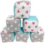 MyKids Set 6 cuburi de joaca textile MyKids 10x10 cm