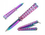 Foxter Pillangó kés szivárvány pillangó kés rainbow éles fade 22, 5cm 1372 (NÓŻ MOTYLKOWY)