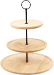 Excellent Houseware Suport servire cu 3 nivele Excellent Houseware, bambus, 28 21 16.5x34 cm, maro (KO-170489260) Tava