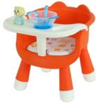 Flippy Scaun de Masa pentru Copii, Flippy, 2 in 1, Tavita Detasabila, Spatar Ergonomic, +6 Luni, Inaltime 36 cm, Portocaliu (132653) Scaun de masa bebelusi, inaltator