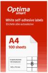 Optima Smart Etichete albe autoadezive 8/A4, 105 x 70 mm, 100 coli/top, Optima Smart (OP-408105070S)