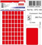 Tanex Etichete autoadezive, 12 x 17 mm, 280 buc/set, TANEX, rosu fluorescent (TX-OFC-106-FRE)