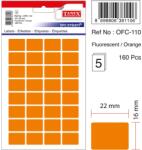 Tanex Etichete autoadezive, 16 x 22 mm, 160 buc/set, TANEX, portocaliu fluorescent (TX-OFC-110-FOG)