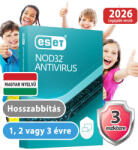 ESET NOD32 Antivrus (3 eszköz, 1 év, hosszabbítás) (Elektronikus licenc) 30% kedvezménnyel tanárok, diákok, nyugdíjasok, EÜ dolgozók részére
