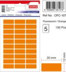 Tanex Etichete autoadezive, 12 x 30 mm, 150 buc/set, TANEX, portocaliu fluorescent (TX-OFC-107-FOG)