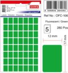 Tanex Etichete autoadezive, 12 x 17 mm, 280 buc/set, TANEX, verde fluorescent (TX-OFC-106-FGR)