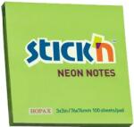 Hopax Notes autoadeziv 76 x 76 mm, 100 file, Stick'n - verde neon (HO-21167)