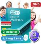 ESET NOD32 Antivrus (4 eszköz, 1 év, új előfizetés) (Elektronikus licenc) 30% kedvezménnyel tanárok, diákok, nyugdíjasok, EÜ dolgozók részére