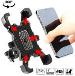 FIXATO Suport de Telefon pentru Moto/Scuter/Bicicleta/Trotineta, FIXATO, prindere pe ghidon. Negru (suport-tip-1-fixato-v2)
