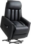 HOMCOM Fotoliu Electric Rabatabil până la 145° din Piele Ecologică cu Telecomandă, 80x94x104 cm, Negru | Aosom Romania (713-067V91BK)