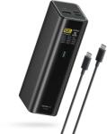 CUKTECH PB200U 210 W-os 20000 mAh-s powerbank 2 × USB-C-vel, USB-A-val, TFT-kijelzővel és 240 W-os USB-C kábellel, fekete - smartdiszkont
