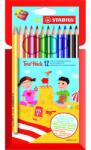  Creioane colorate STABILO trio puternice, 12 buc