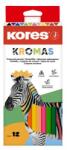  Creioane colorate triunghiulare Kores Kromas, 12 buc