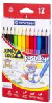  Creioane colorate triunghiulare jumbo Centropen, 12 buc