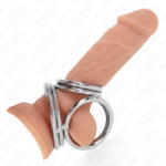 KINK tripla krómozott fém péniszgyűrű - 1-es modell