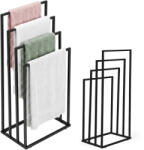 ModernHome Törölközőtartó állvány, ModernHome AIE-44-1, fekete, 45 x 94 x 29 cm, acél szerkezet, 4 rudas, szabadon álló (TF5283)