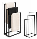 ModernHome Törölközőtartó állvány, ModernHome AIE-43-1, fekete, 48, 5 x 95, 5 x 20 cm, acél szerkezet, 3 rudas, szabadon álló (TF5291)