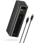 CUKTECH PB200U 210 W-os 20000 mAh-s powerbank 2 × USB-C-vel, USB-A-val, TFT-kijelzővel és 240 W-os USB-C kábellel, fekete - studioeszkozok