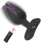 SuperLove E-Stim Silicone Vibrating Butt Plug with Remote Black