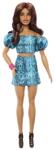  Păpușă Barbie Fashionistas Style nr. 250 - păr șaten, ținută turcoaz cu imprimeu de șarpe (JJN63) Figurina