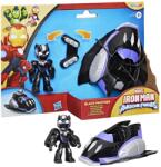Hasbro Figurină Black Panther cu vehiculul Panther Plane Hasbro Marvel - Iron Man and His Awesome Friends (G1774) Figurina