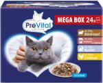 PreVital nedves macskaeledel, macskatáp felnőtt macskáknak szószban alutasakos 24 x 100 g - petguru