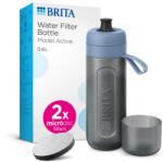BRITA Active szűrős sportkulacs pasztellkék 600 ml - 2x MicroDisc szűrővel, BPA-mentes, rugalmas, klórt és szennyeződéseket szűr