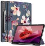 Fintie Lenovo Tab P12 12.7" (TB370FU) 2023 Tok Ceruzatartóval, Hibiszkusz Virág, Ultra Vékony Flip Védőtok, Auto Sleep/Wake, Állvány Funkció