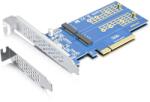 ASUS 10Gtek Dual M. 2 NVMe SSD Bővítőkártya - PCIe 3.0 x8 Slot (M-Key), 2x NVMe Meghajtó Bifurkációval, BIOS Osztott Támogatás Szükséges, Asztali (USB-AX55)