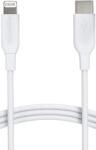Amazon Basics MFi-tanúsított fonott nylon USB-C Lightning kábel iPhone 12 11 X XR készülékekhez fehér 0, 9 m Power Delivery töltés