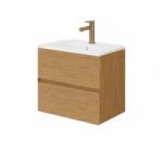 Fluminia Mobilier suspendat pentru lavoar Fluminia Genova 60, front și laterale netede, 60x46 cm, rovere naturale (GENOVA62-RN) - klassconfort