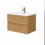 Fluminia Mobilier suspendat pentru lavoar Fluminia Genova 80, front și laterale netede, 80x46 cm, Rovere Natu (GENOVA82-RN) - klassconfort