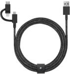Native Union Belt Cable Universal (USB-A - USB-C, Micro USB, Lightning) 2m, cosmos (BELT-ULC-CS-BLK-NP) - pcone