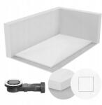 SEVANTE Zuhanytálca Téglalap Alakú 110x80 Kő Mintás 2, 6 CM Fehér Szifon (ZEST-1xKS06-1xBR68)