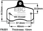 EBC Brakes EBC FA501 karting fékbetét (1 garnitúra/tárcsa) EBC Brakes Egyéb járművek Gokartok és alkatrészek Gokart-fékbetétek