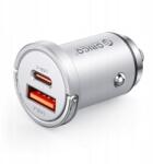 ORICO Usb-a autós töltő Usb-c 45W ezüst (Ładowarka samochodowa Orico MiniRing Pro)