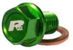 RFX Olajleeresztő csavar mágneses RFX Pro zöld M8 x 16mm x 1.5 Kawasaki KXF 250 / 450 RFX Motoralkatrészek Motorblokk és rögzítése Olajbetöltő, leeresztő és ellenőrző csavarok