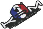 Krm Pro Ride matrica 80x40 mm kék, fehér, piros (egy darabos) KRM PRO RIDE Váz, idomok és járműkiegészítők Matricák és járműdekoráció Egyéb matricák és dekorációs elemek