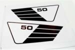  Matrica szett oldaldeknihez 50 fehér fekete Yamaha FS1 3E9, RD 50-hez Diverse / Import Váz, idomok és járműkiegészítők Matricák és járműdekoráció Egyéb matricák és dekorációs elemek