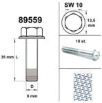 Standard Parts Motorcsavar kulcs mérete 10 M6x35 ezüst (10 db) Standard Parts Motoralkatrészek Motorblokk és rögzítése Motorcsavarok és rögzítőelemek
